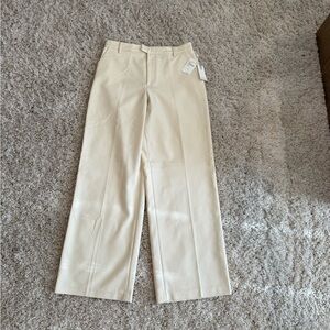 Good American Cream Wide-Leg Trousers